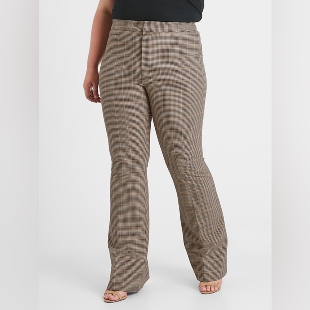 NWT Banana Republic Sloan Flare Plaid Dress Work Trouser Pants 14 Plus Size